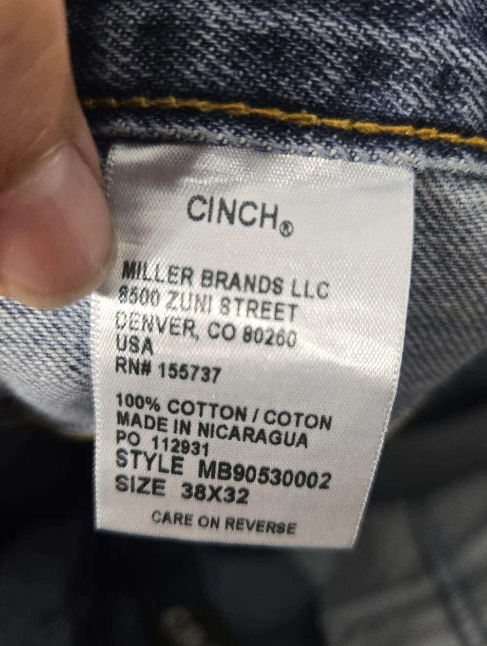 Cinch Men's Green Label Jeans Sz 38x32